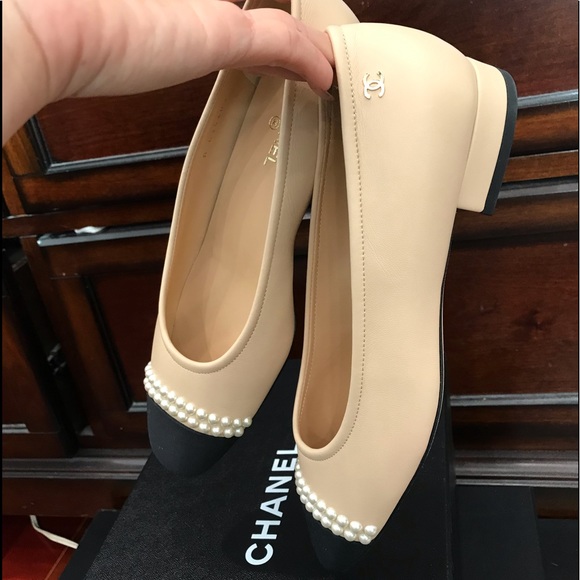 NIB CHANEL 2020 GROSGRAIN PEARL BALLERINA FLATS - Picture 13 of 14